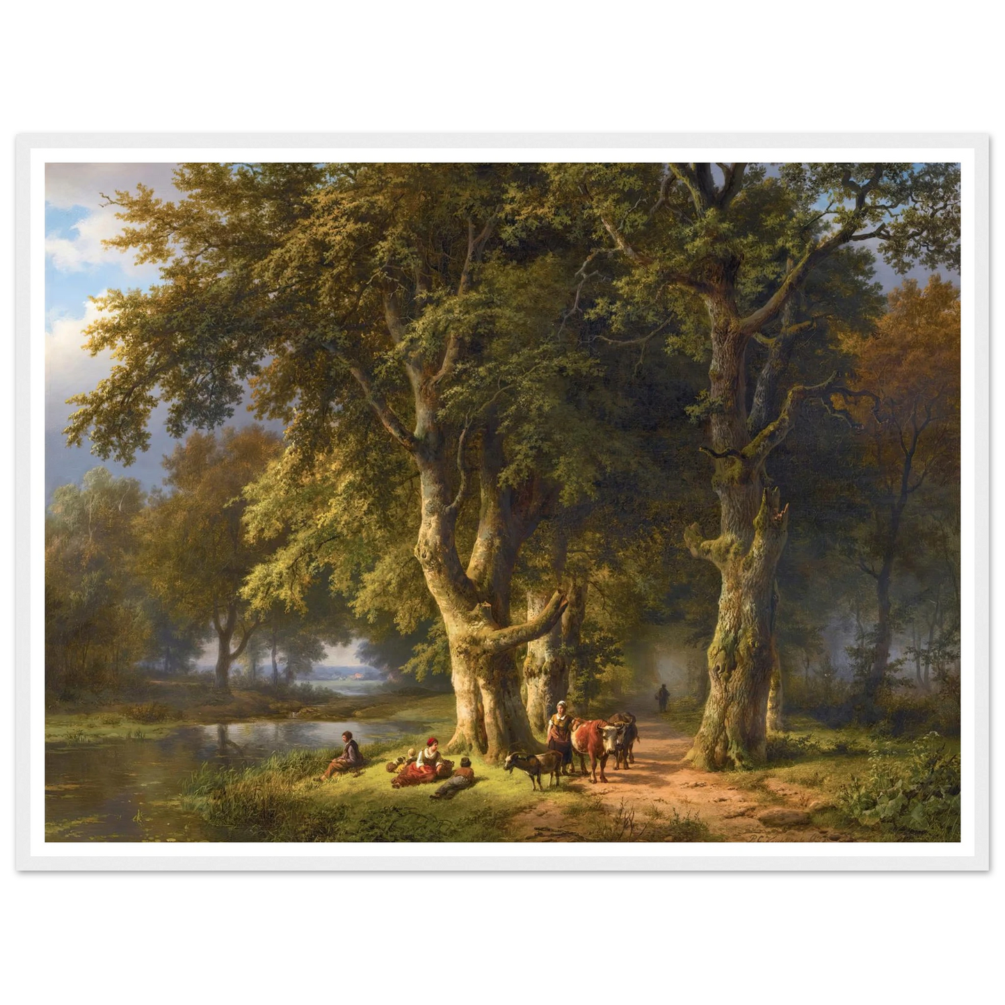 Summer Landscape (1850) Art Print | Barend Cornelis Koekkoek - Framed Poster - 30x40 cm / 12x16″ - Black frame
