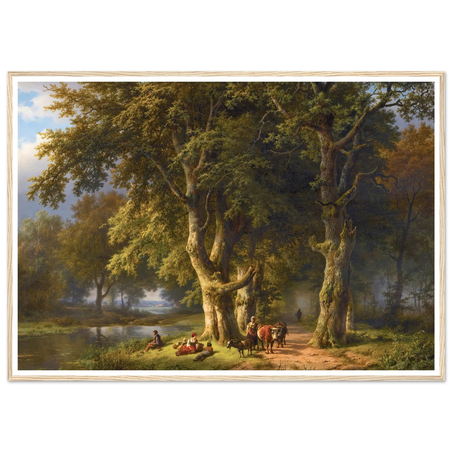 Summer Landscape (1850) Art Print | Barend Cornelis Koekkoek - Framed Poster - 30x40 cm / 12x16″ - Black frame