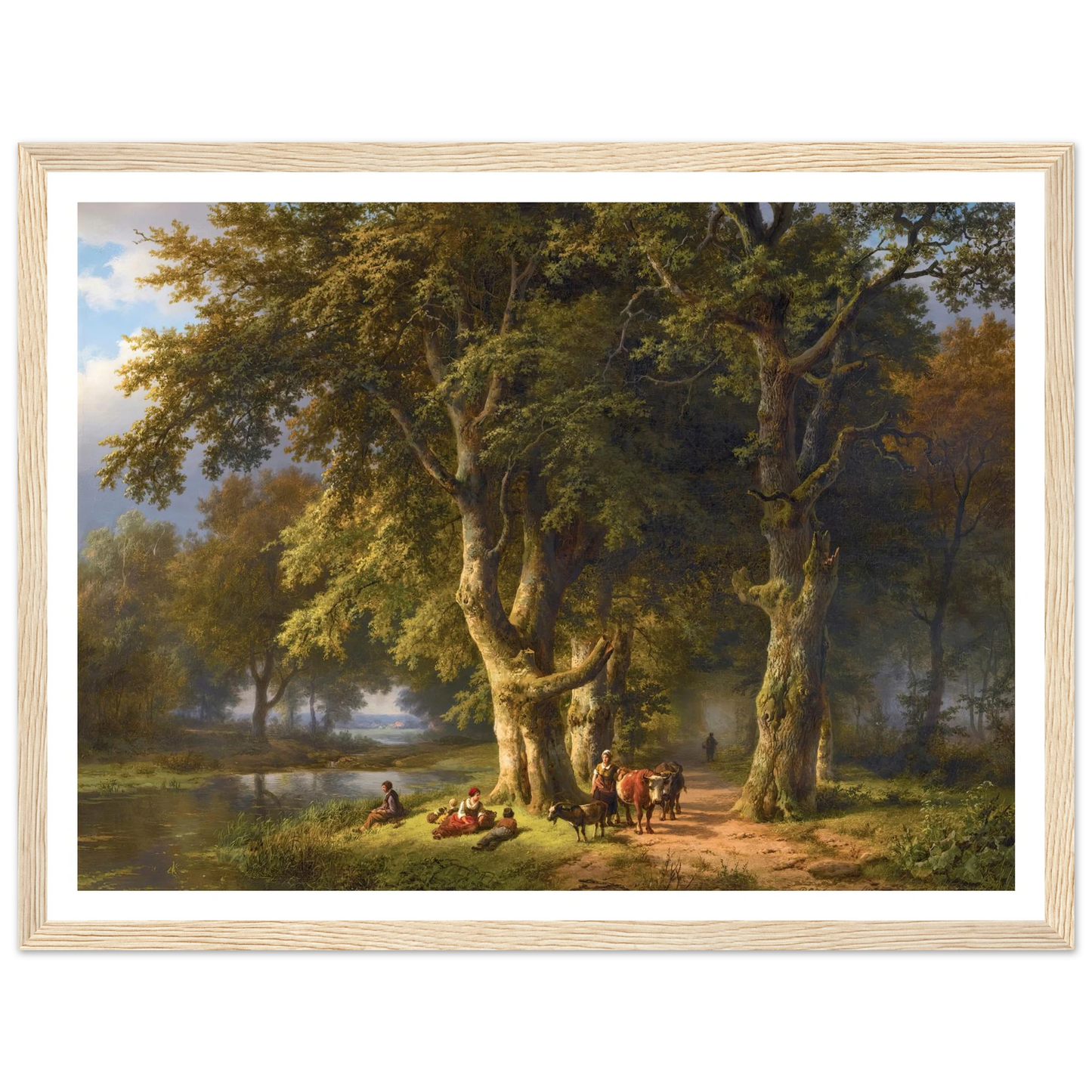 Summer Landscape (1850) Art Print | Barend Cornelis Koekkoek - Framed Poster - 30x40 cm / 12x16″ - Black frame
