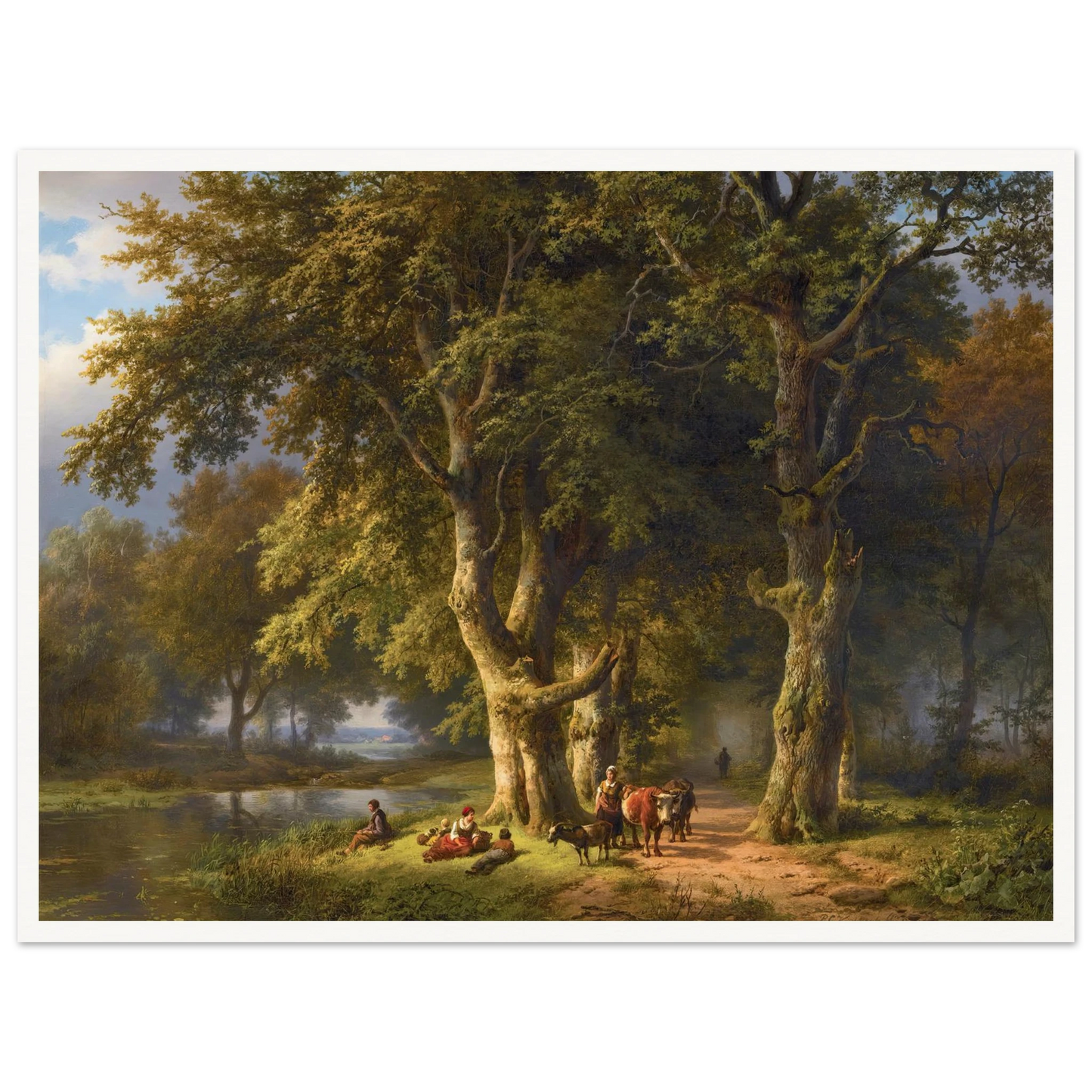 Summer Landscape (1850) Art Print | Barend Cornelis Koekkoek - Framed Poster - 30x40 cm / 12x16″ - Black frame