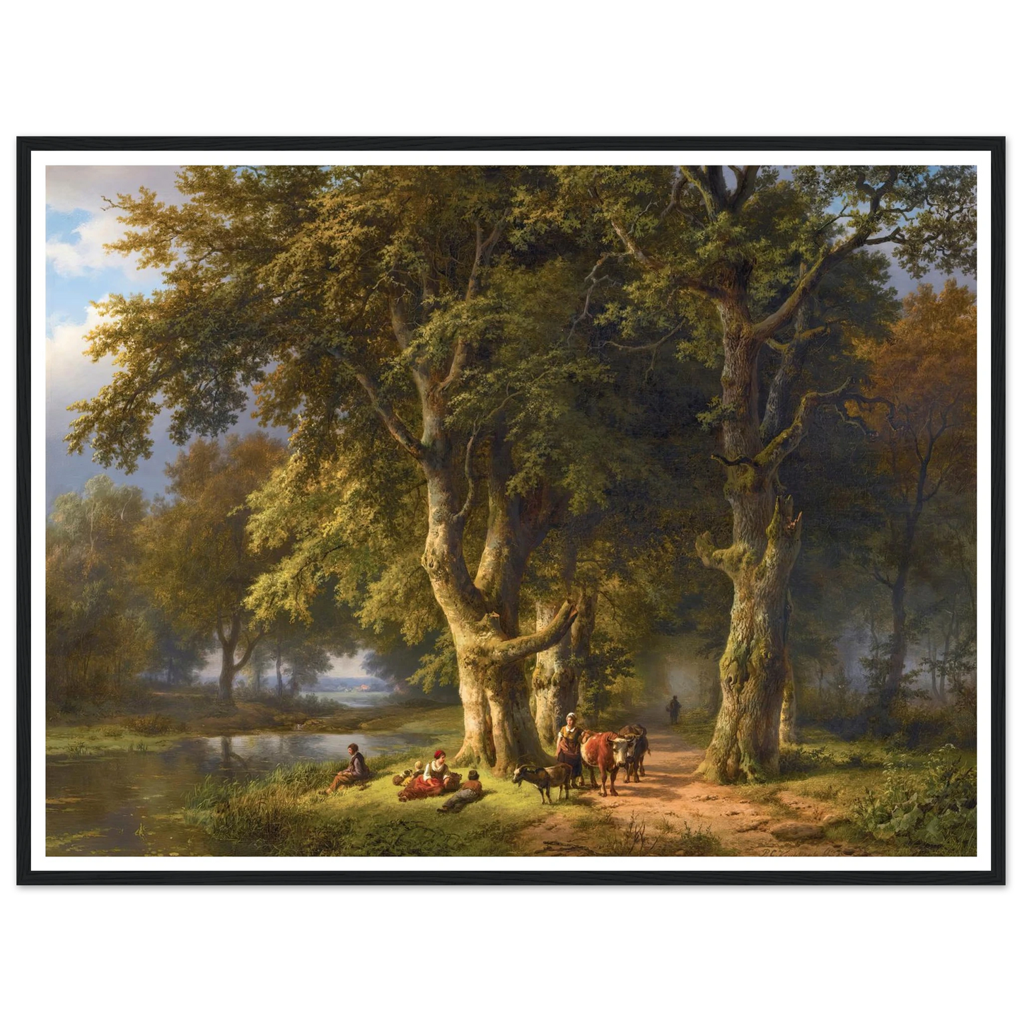 Summer Landscape (1850) Art Print | Barend Cornelis Koekkoek - Framed Poster - 30x40 cm / 12x16″ - Black frame