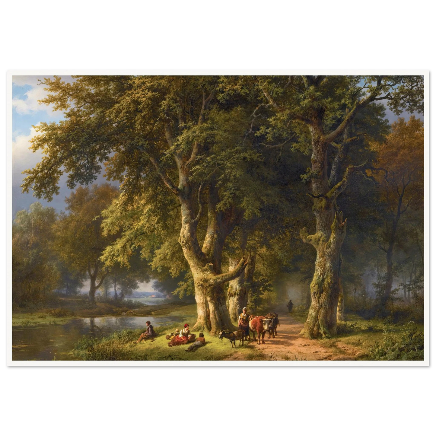 Summer Landscape (1850) Art Print | Barend Cornelis Koekkoek - Framed Poster - 30x40 cm / 12x16″ - Black frame