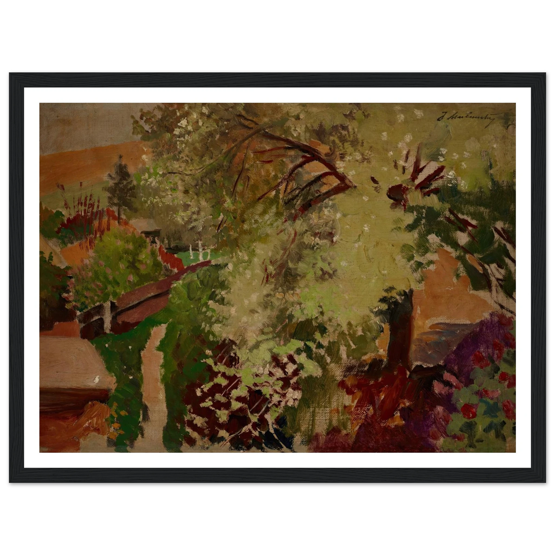 Summer Landscape (1903 - 1907) Art Print | Jacek Malczewski - Framed Poster - 30x40 cm / 12x16″ - Black frame