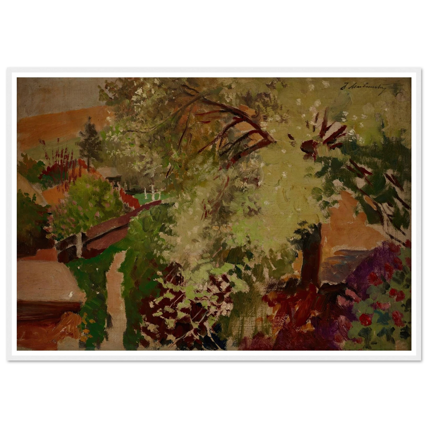 Summer Landscape (1903 - 1907) Art Print | Jacek Malczewski - Framed Poster - 30x40 cm / 12x16″ - Black frame