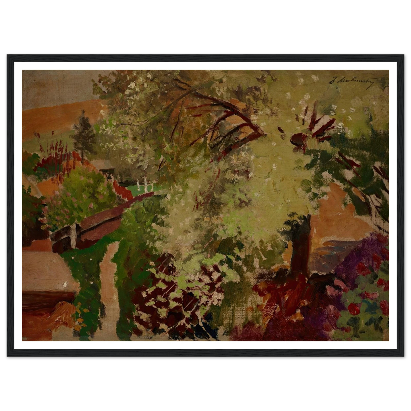 Summer Landscape (1903 - 1907) Art Print | Jacek Malczewski - Framed Poster - 30x40 cm / 12x16″ - Black frame