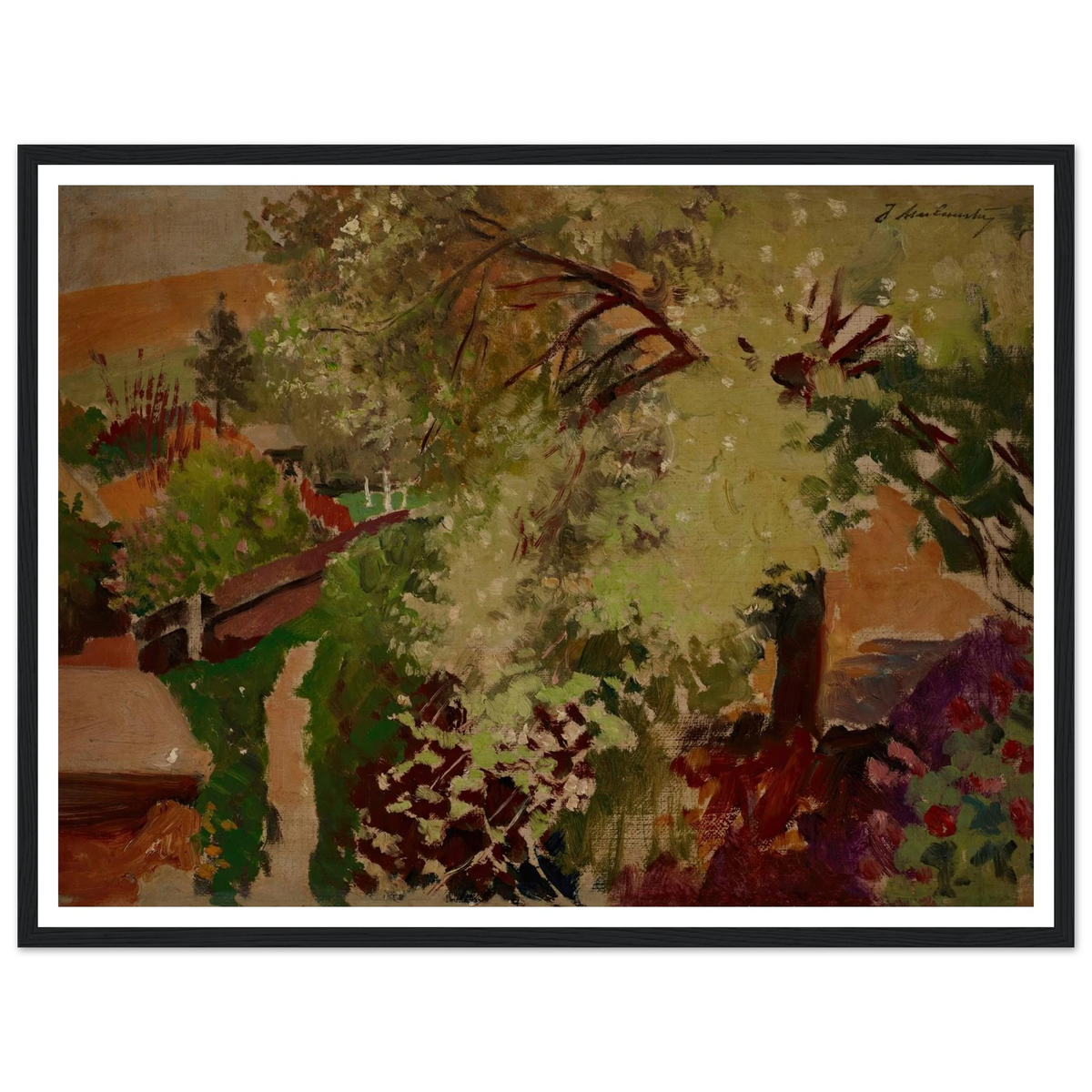 Summer Landscape (1903 - 1907) Art Print | Jacek Malczewski - Framed Poster - 30x40 cm / 12x16″ - Black frame