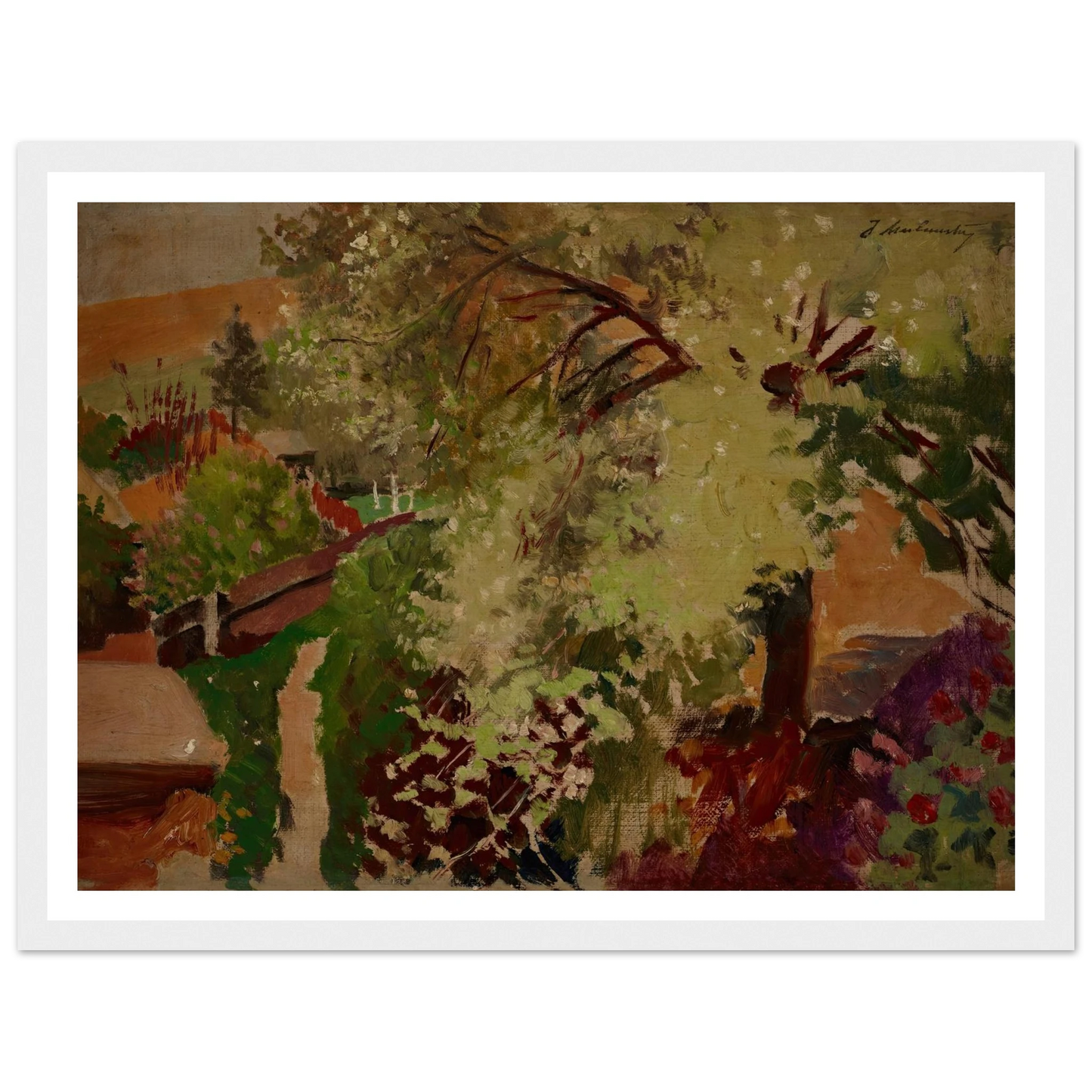 Summer Landscape (1903 - 1907) Art Print | Jacek Malczewski - Framed Poster - 30x40 cm / 12x16″ - Black frame