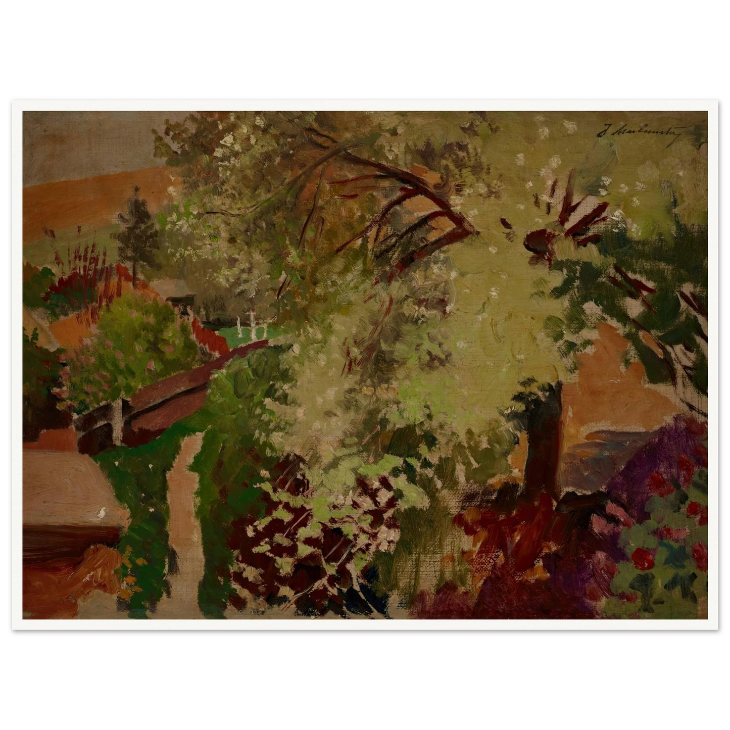Summer Landscape (1903 - 1907) Art Print | Jacek Malczewski - Framed Poster - 30x40 cm / 12x16″ - Black frame