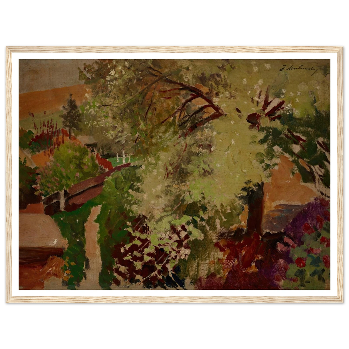 Summer Landscape (1903 - 1907) Art Print | Jacek Malczewski - Framed Poster - 30x40 cm / 12x16″ - Black frame