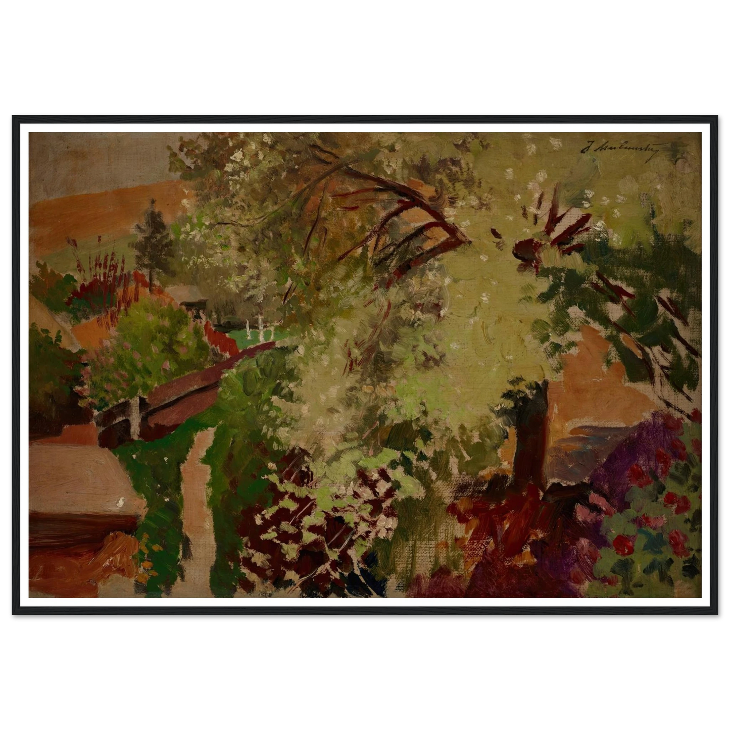 Summer Landscape (1903 - 1907) Art Print | Jacek Malczewski - Framed Poster - 30x40 cm / 12x16″ - Black frame