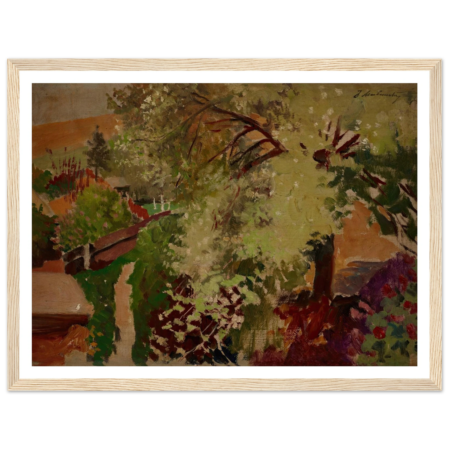 Summer Landscape (1903 - 1907) Art Print | Jacek Malczewski - Framed Poster - 30x40 cm / 12x16″ - Black frame