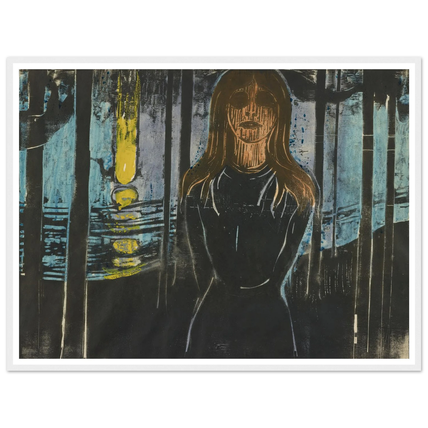 Summernight. The Voice (1896) Art Print | Edvard Munch - Framed Poster - 30x40 cm / 12x16″ - Black frame