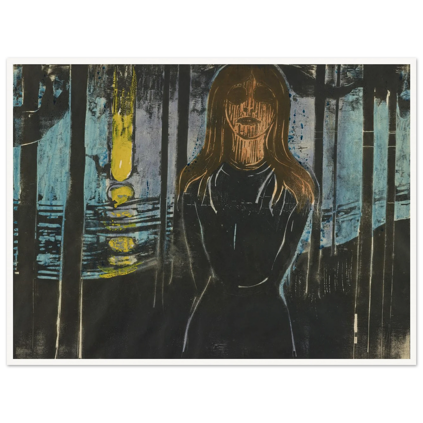 Summernight. The Voice (1896) Art Print | Edvard Munch - Framed Poster - 30x40 cm / 12x16″ - Black frame