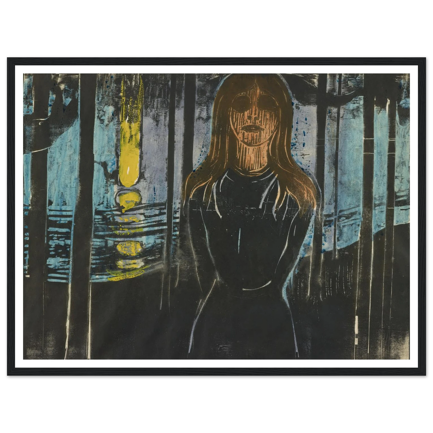 Summernight. The Voice (1896) Art Print | Edvard Munch - Framed Poster - 30x40 cm / 12x16″ - Black frame