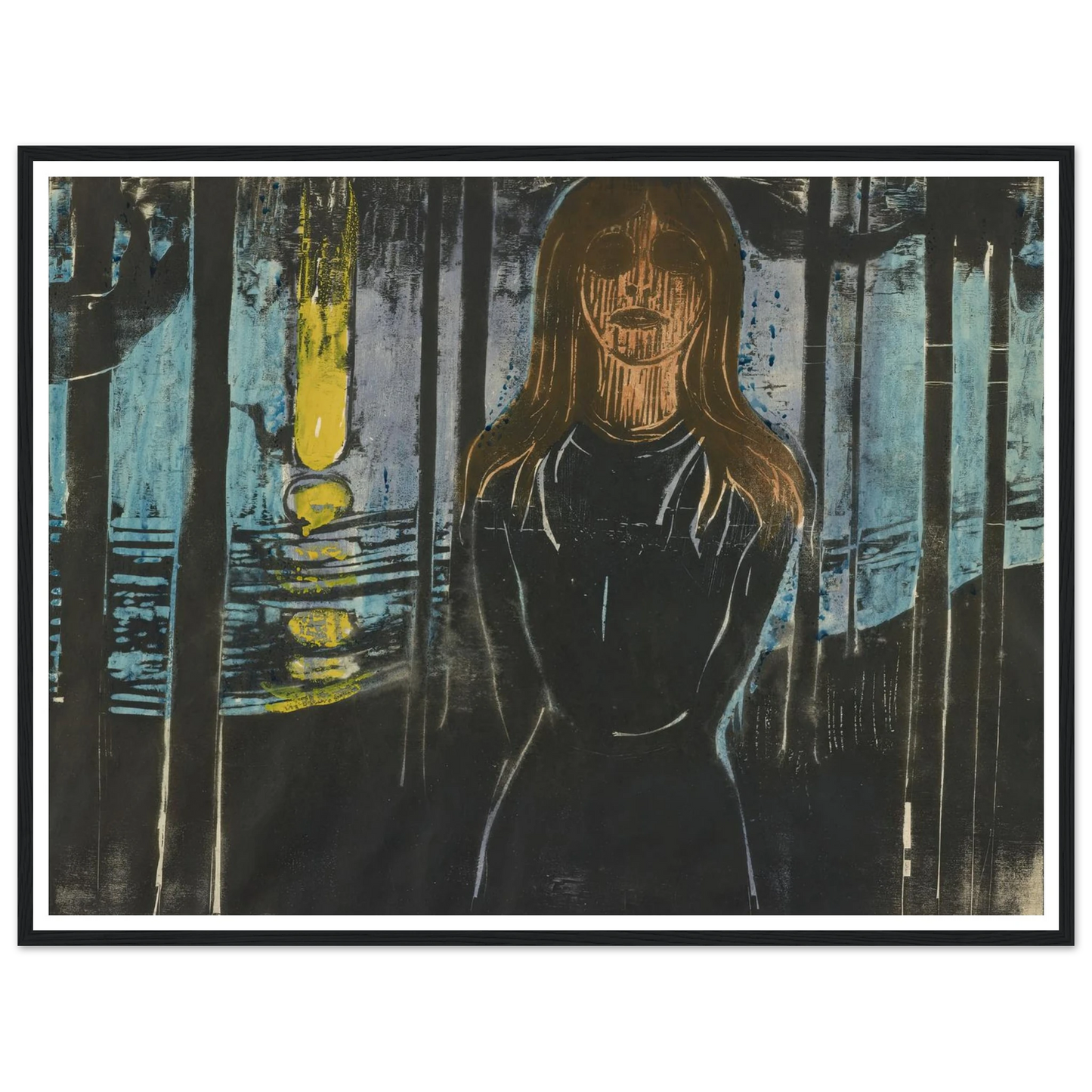 Summernight. The Voice (1896) Art Print | Edvard Munch - Framed Poster - 30x40 cm / 12x16″ - Black frame