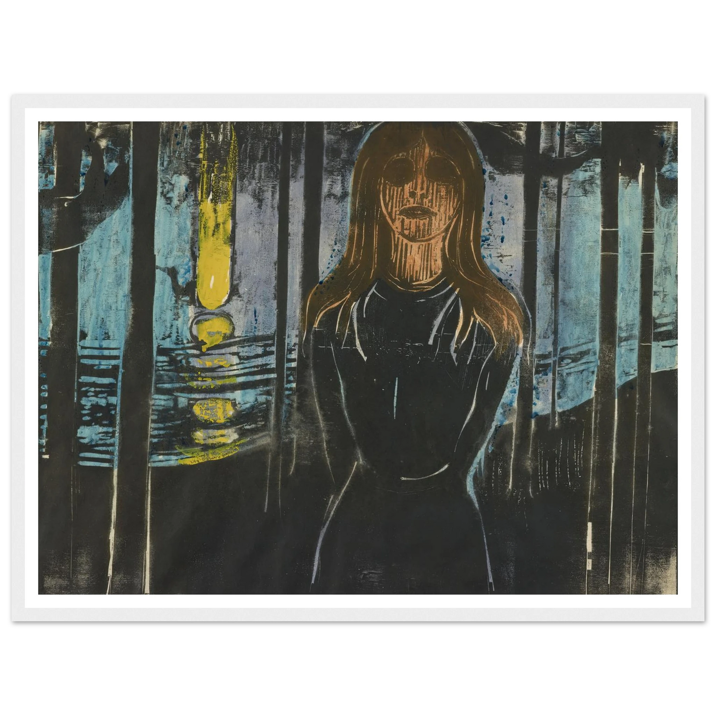 Summernight. The Voice (1896) Art Print | Edvard Munch - Framed Poster - 30x40 cm / 12x16″ - Black frame