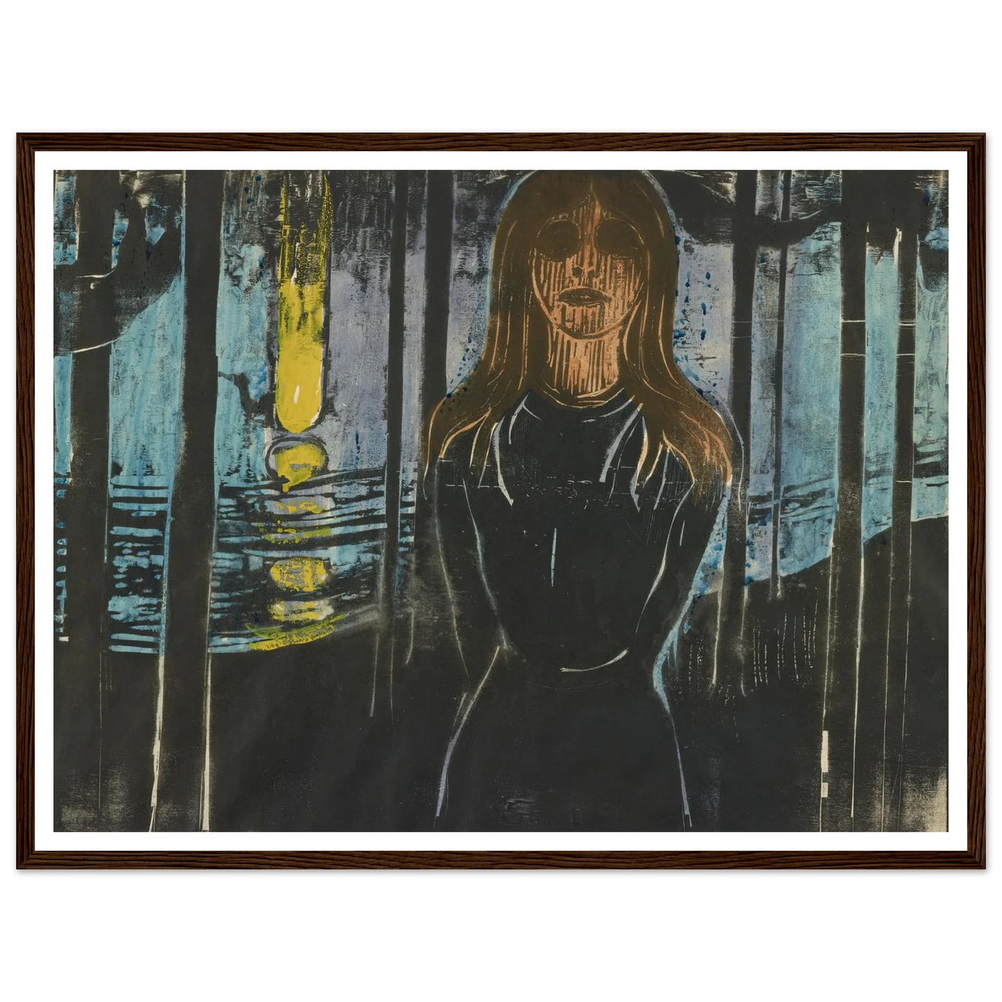 Summernight. The Voice (1896) Art Print | Edvard Munch - Framed Poster - 30x40 cm / 12x16″ - Black frame