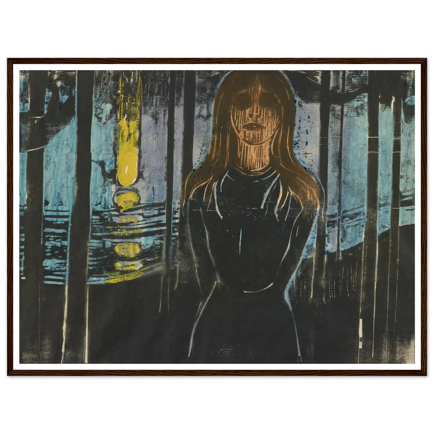 Summernight. The Voice (1896) Art Print | Edvard Munch - Framed Poster - 30x40 cm / 12x16″ - Black frame