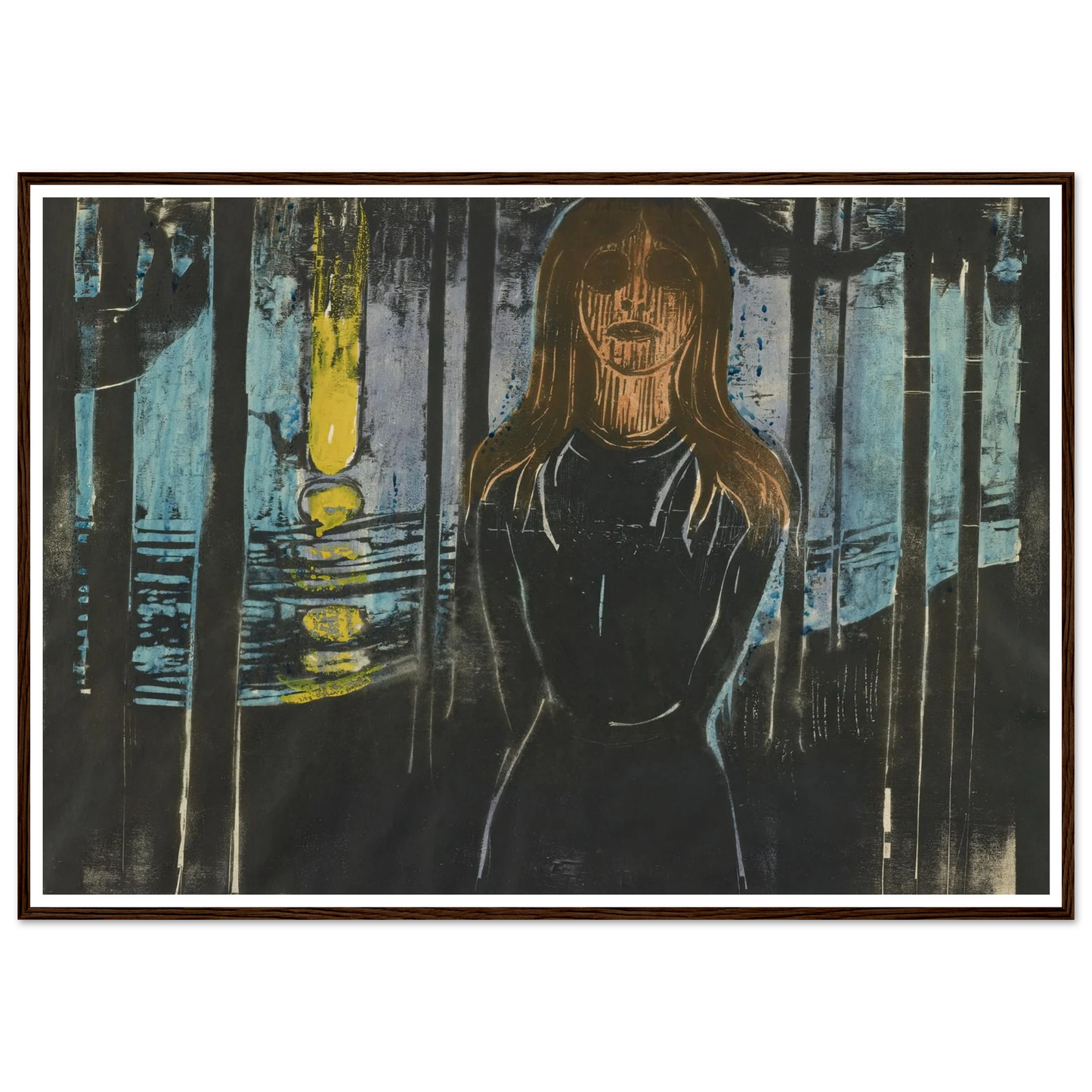 Summernight. The Voice (1896) Art Print | Edvard Munch - Framed Poster - 30x40 cm / 12x16″ - Black frame