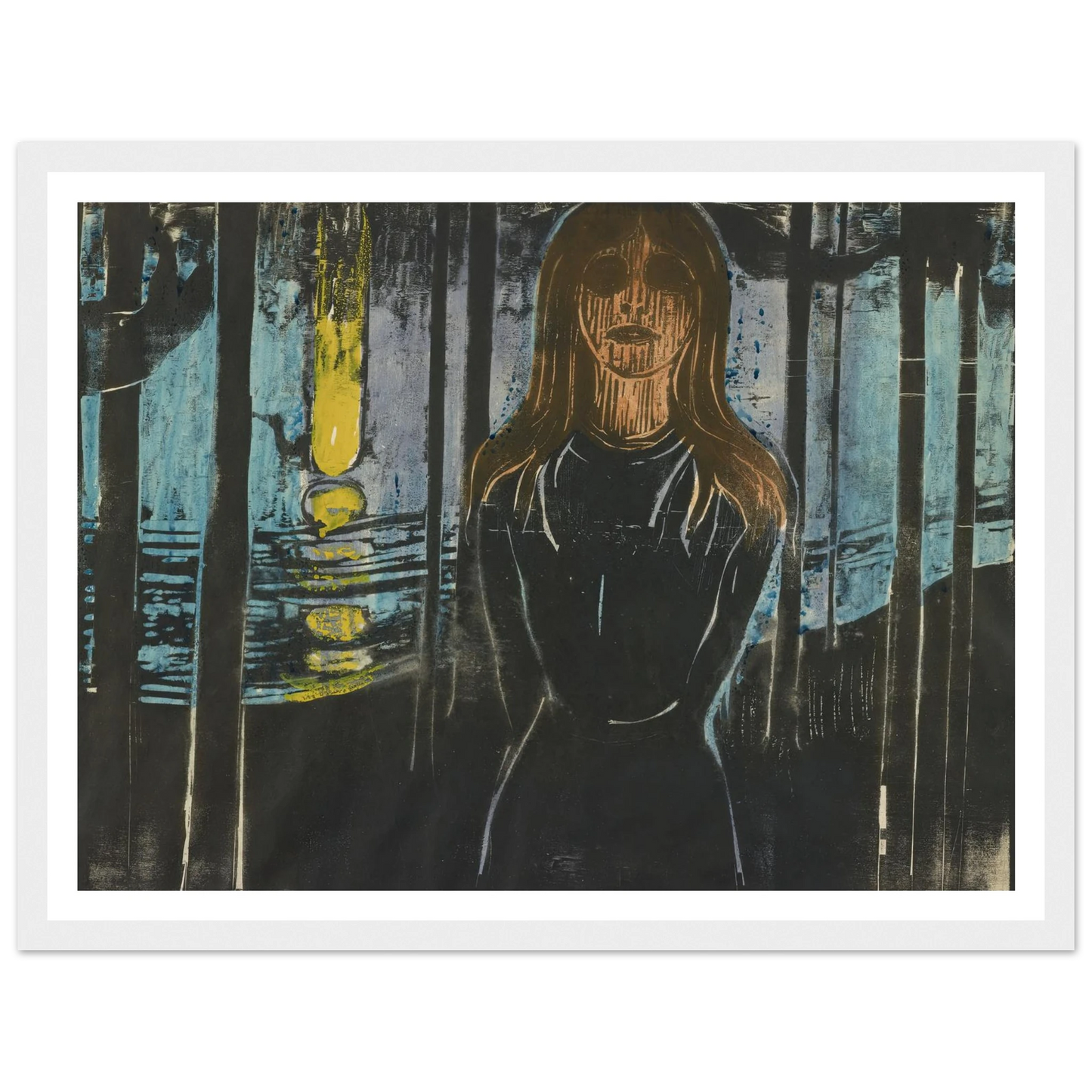 Summernight. The Voice (1896) Art Print | Edvard Munch - Framed Poster - 30x40 cm / 12x16″ - Black frame