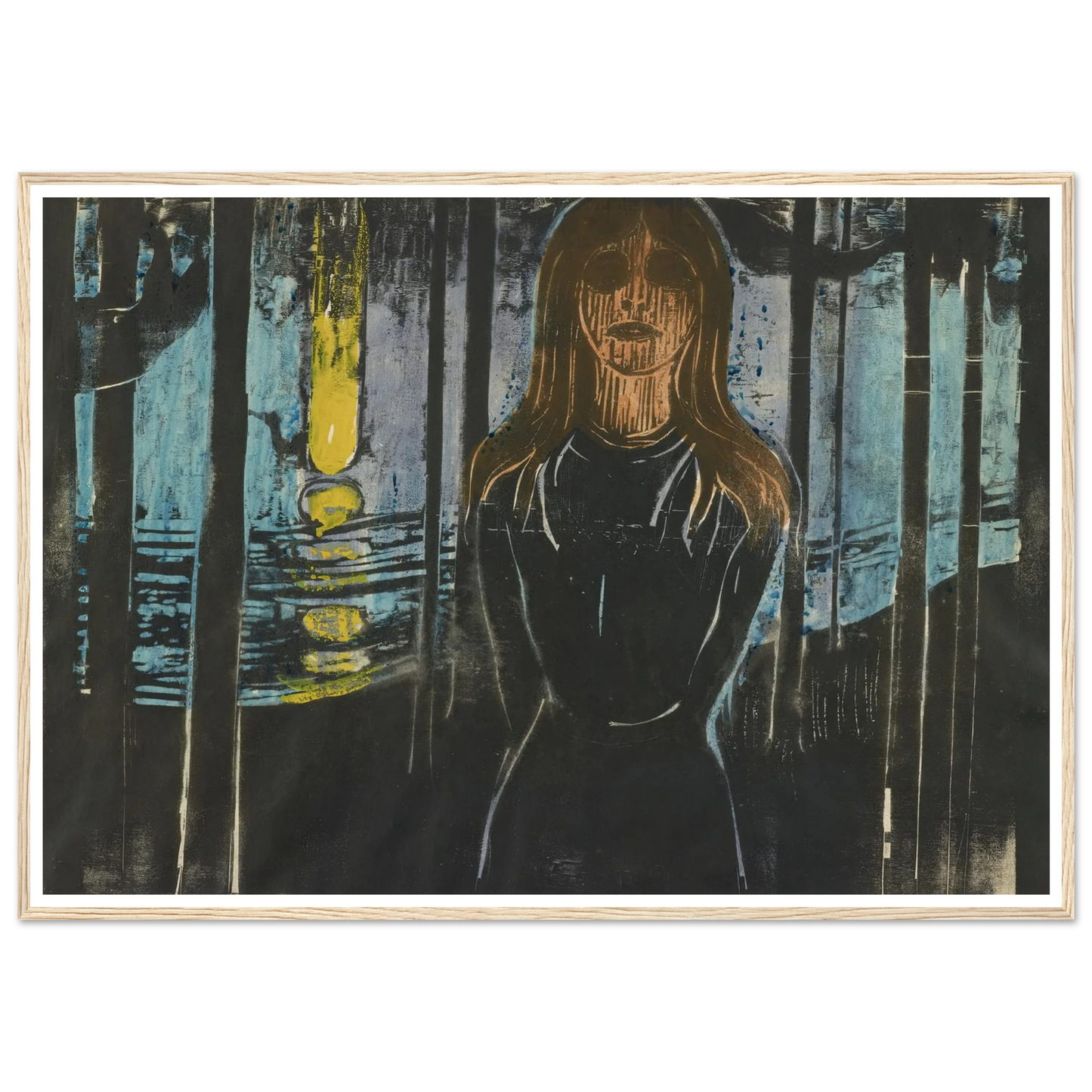 Summernight. The Voice (1896) Art Print | Edvard Munch - Framed Poster - 30x40 cm / 12x16″ - Black frame