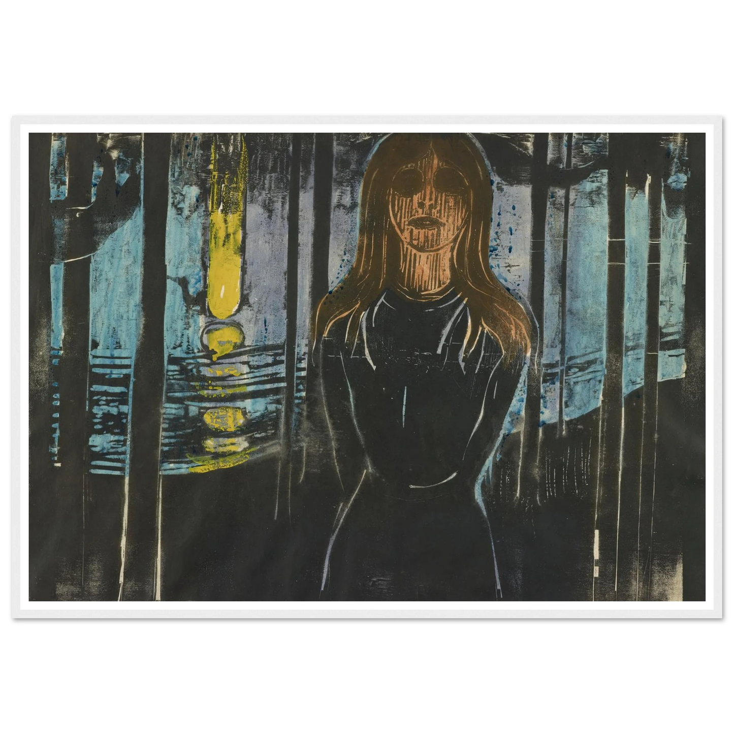 Summernight. The Voice (1896) Art Print | Edvard Munch - Framed Poster - 30x40 cm / 12x16″ - Black frame