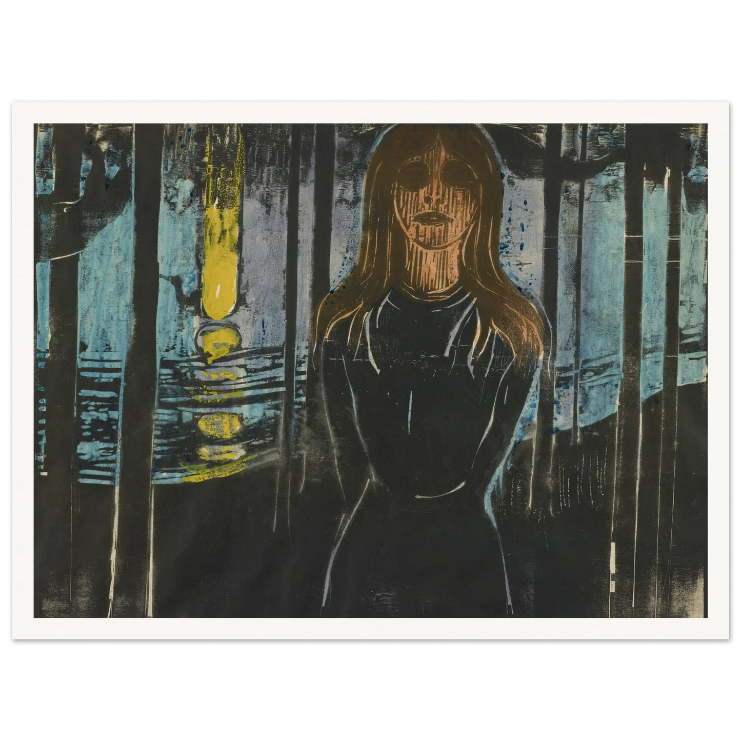 Summernight. The Voice (1896) Art Print | Edvard Munch - Framed Poster - 30x40 cm / 12x16″ - Black frame