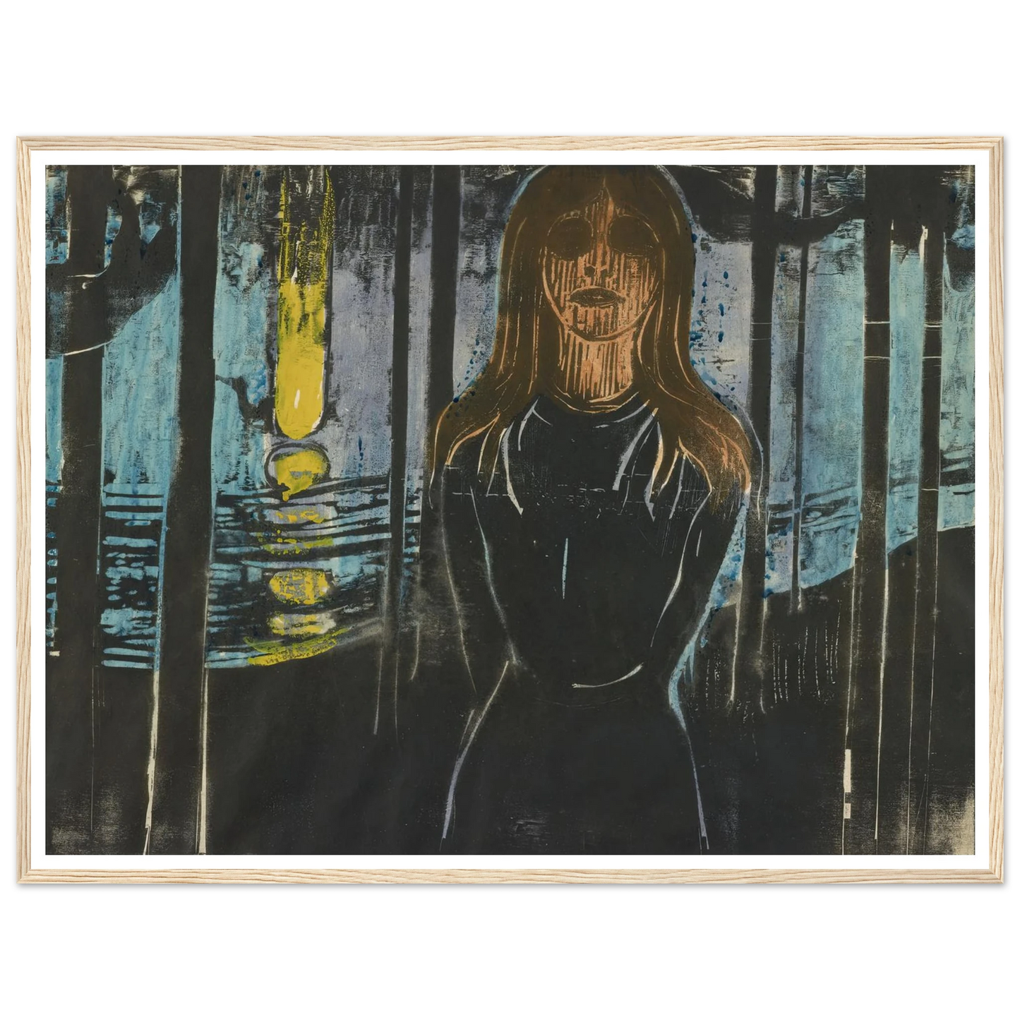 Summernight. The Voice (1896) Art Print | Edvard Munch - Framed Poster - 30x40 cm / 12x16″ - Black frame