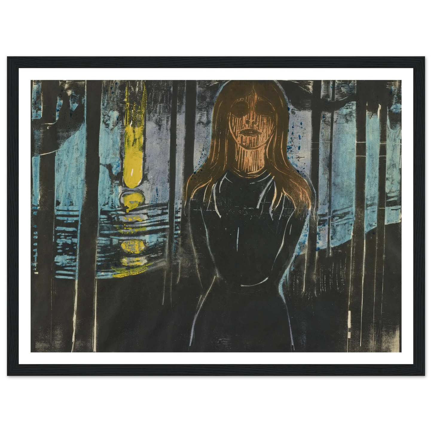 Summernight. The Voice (1896) Art Print | Edvard Munch - Framed Poster - 30x40 cm / 12x16″ - Black frame