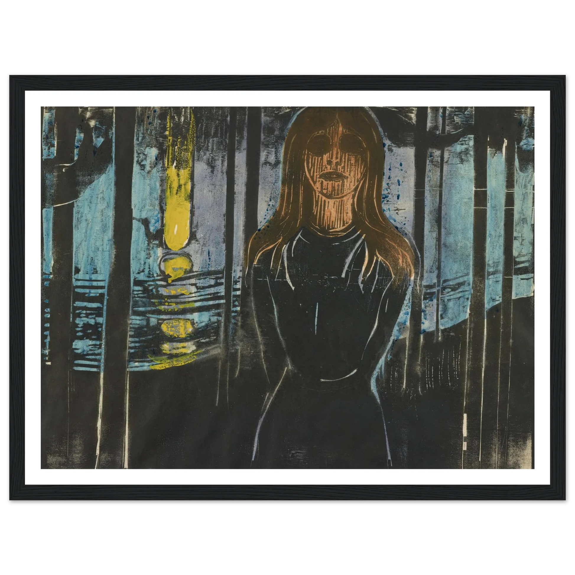 Summernight. The Voice (1896) Art Print | Edvard Munch - Framed Poster - 30x40 cm / 12x16″ - Black frame
