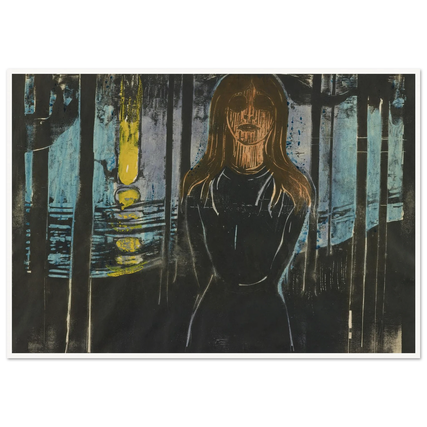 Summernight. The Voice (1896) Art Print | Edvard Munch - Framed Poster - 30x40 cm / 12x16″ - Black frame