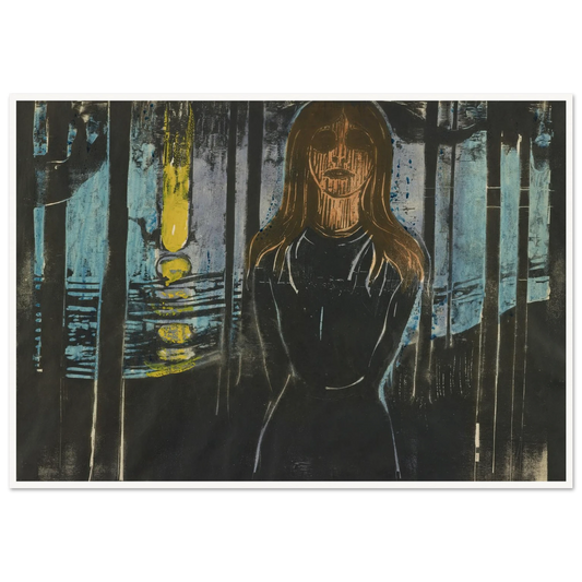 Summernight. The Voice (1896) Art Print | Edvard Munch - Framed Poster - 30x40 cm / 12x16″ - Black frame