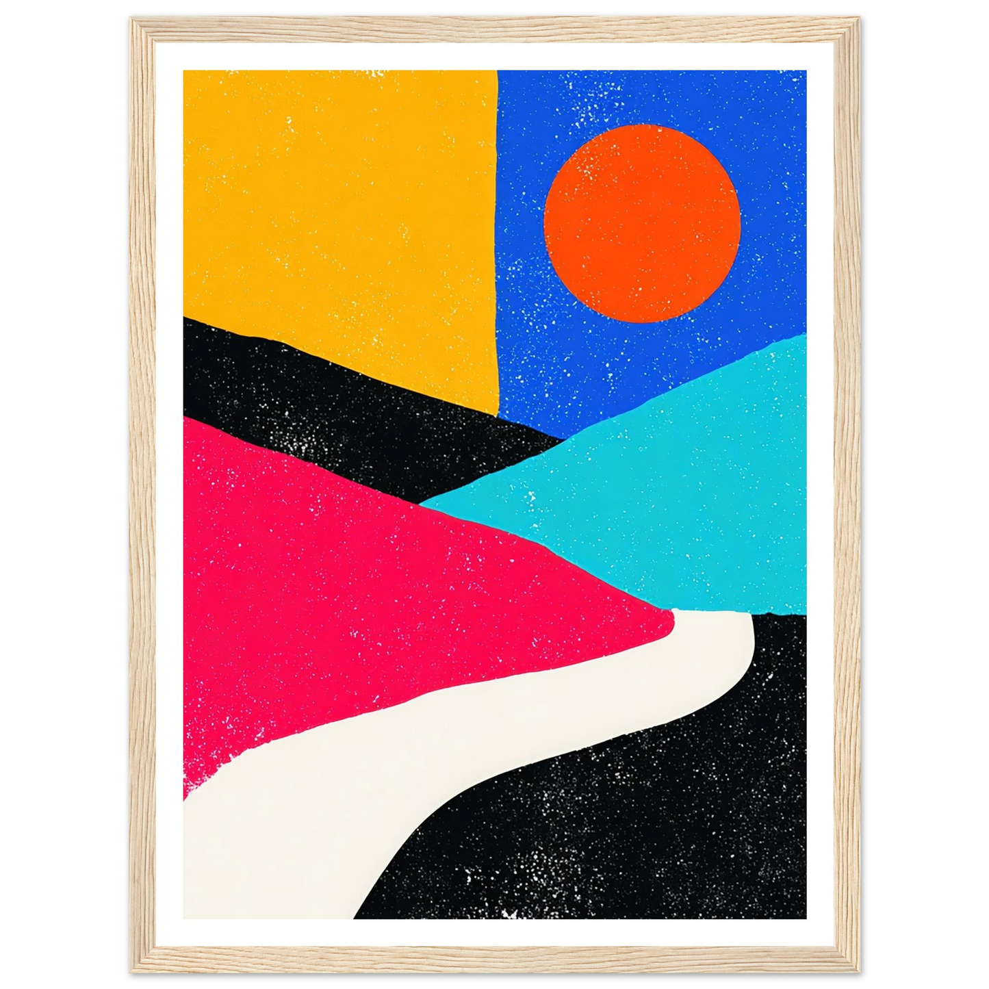 Sun, Road, and Color - Framed Poster - 30x40 cm / 12x16″ - Black frame
