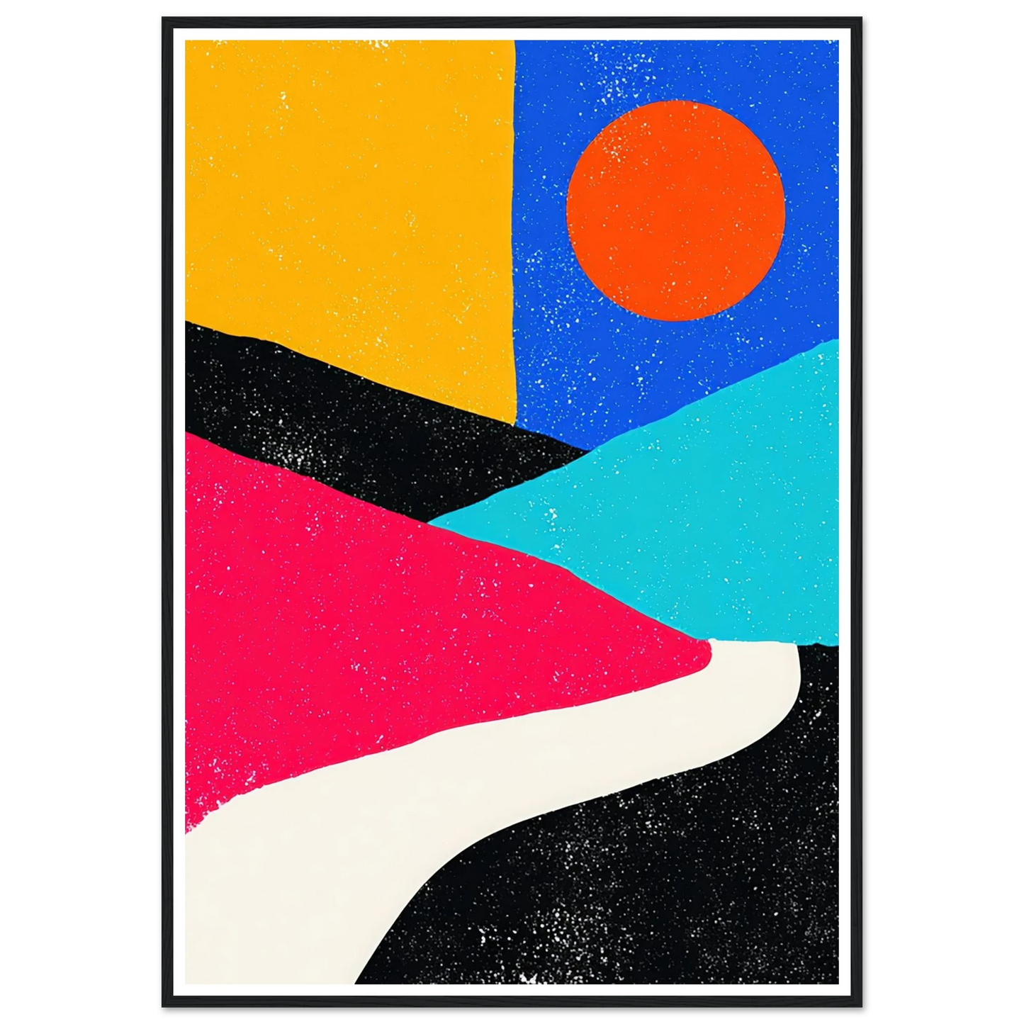 Sun, Road, and Color - Framed Poster - 30x40 cm / 12x16″ - Black frame