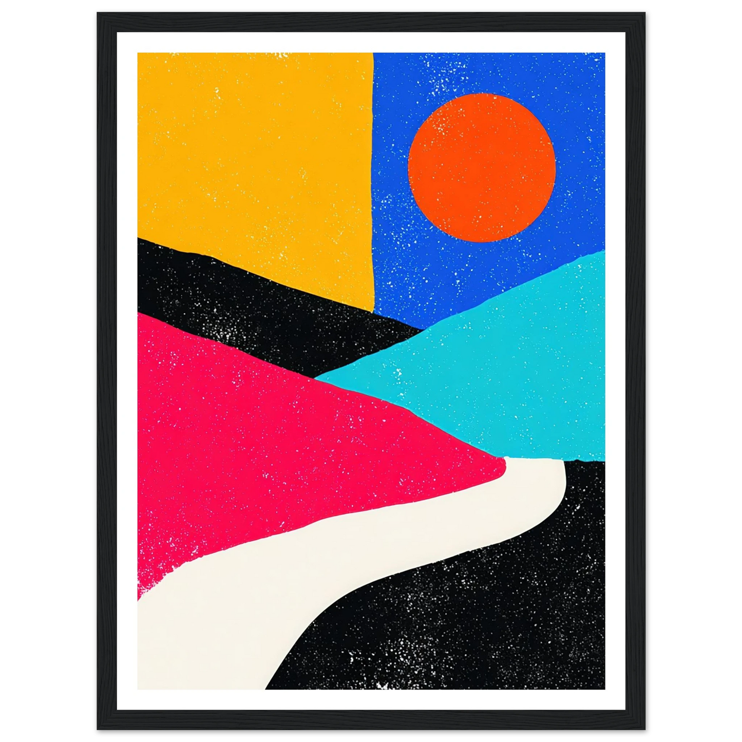 Sun, Road, and Color - Framed Poster - 30x40 cm / 12x16″ - Black frame