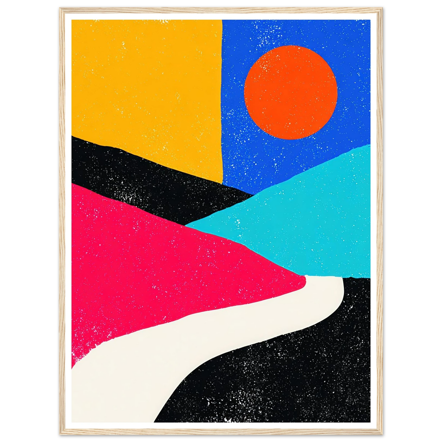 Sun, Road, and Color - Framed Poster - 30x40 cm / 12x16″ - Black frame