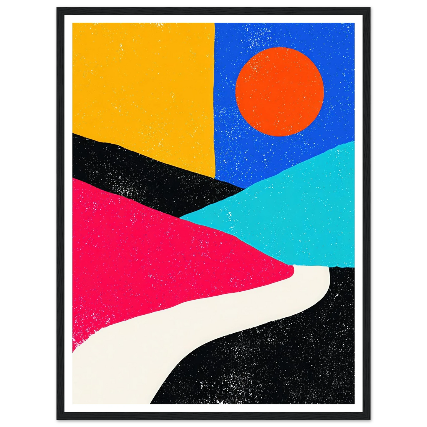 Sun, Road, and Color - Framed Poster - 30x40 cm / 12x16″ - Black frame