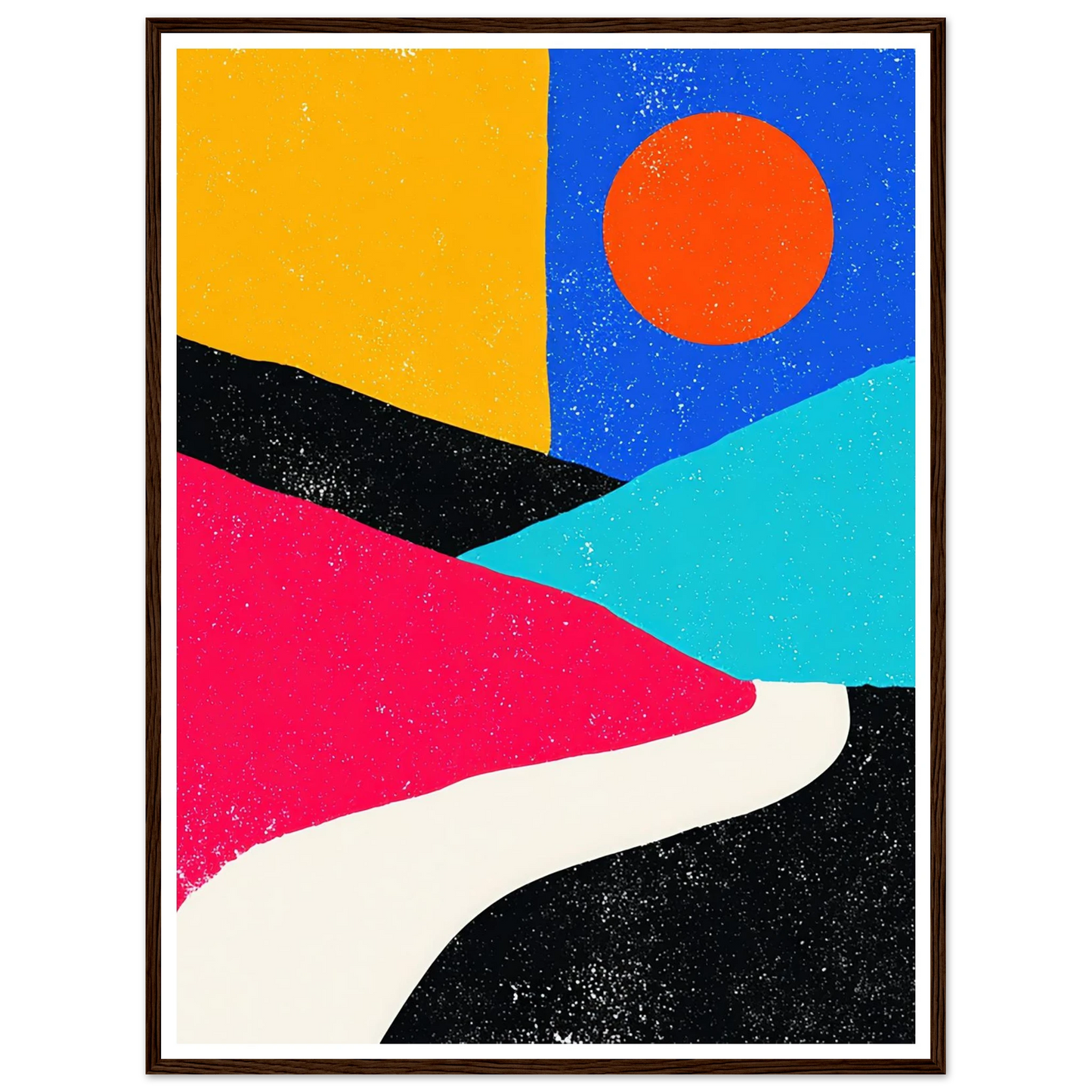 Sun, Road, and Color - Framed Poster - 30x40 cm / 12x16″ - Black frame