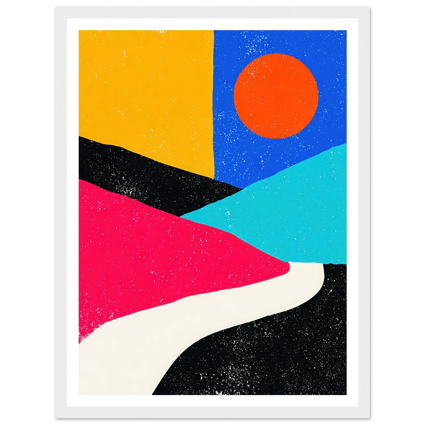 Sun, Road, and Color - Framed Poster - 30x40 cm / 12x16″ - Black frame