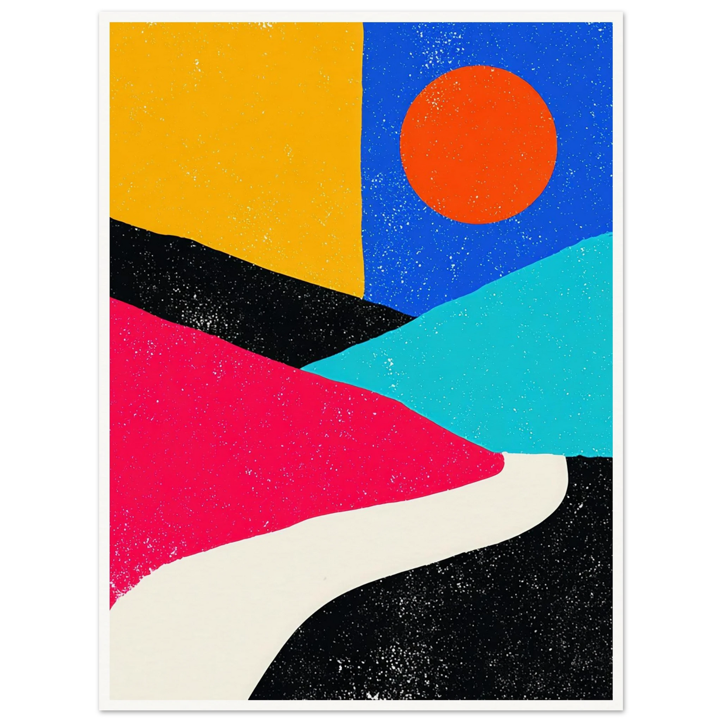 Sun, Road, and Color - Framed Poster - 30x40 cm / 12x16″ - Black frame