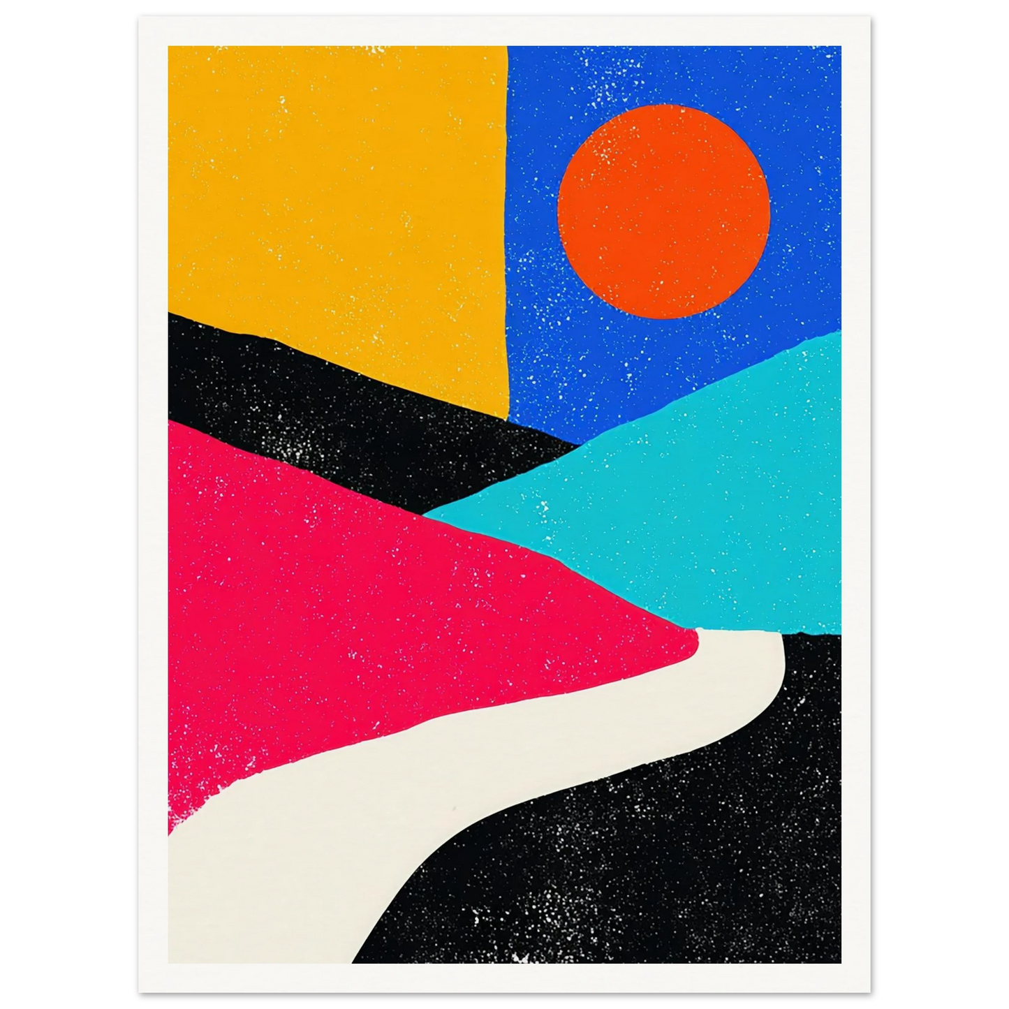 Sun, Road, and Color - Framed Poster - 30x40 cm / 12x16″ - Black frame
