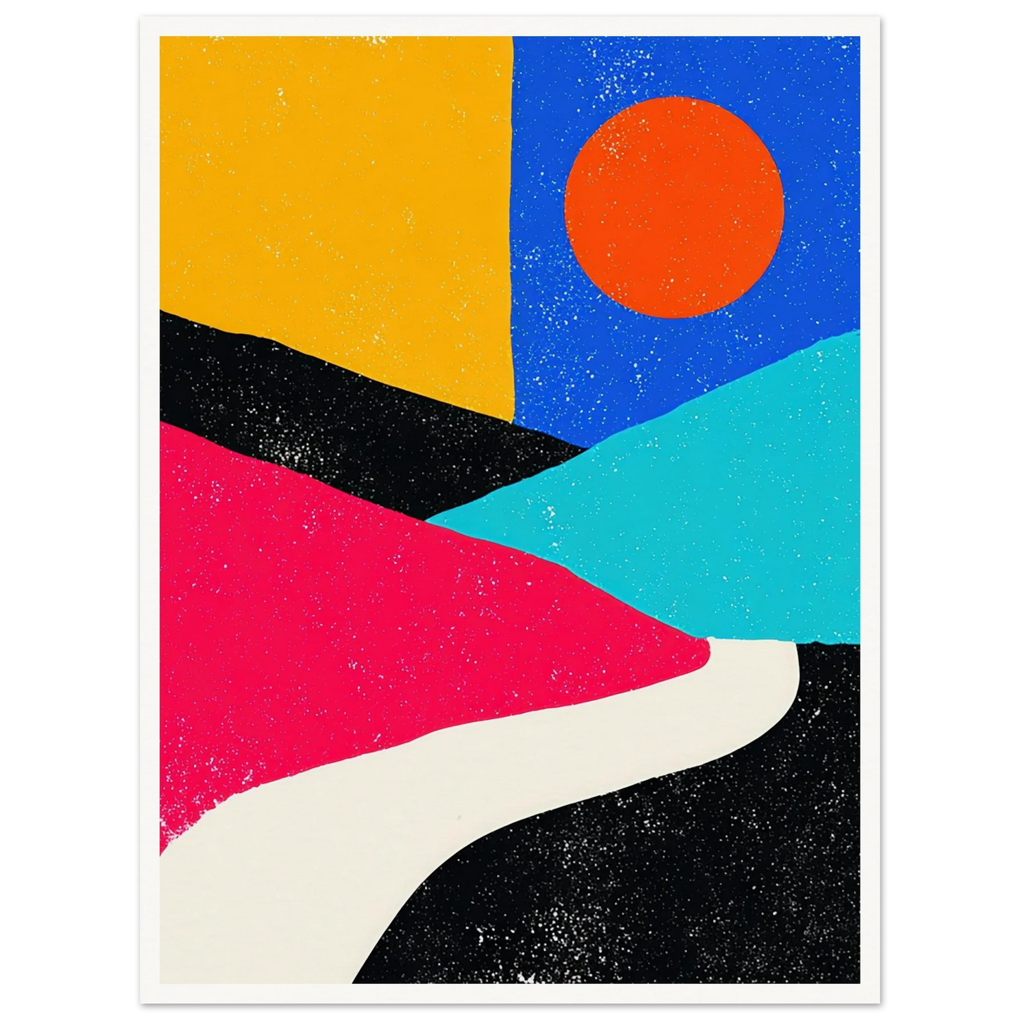 Sun, Road, and Color - Framed Poster - 30x40 cm / 12x16″ - Black frame
