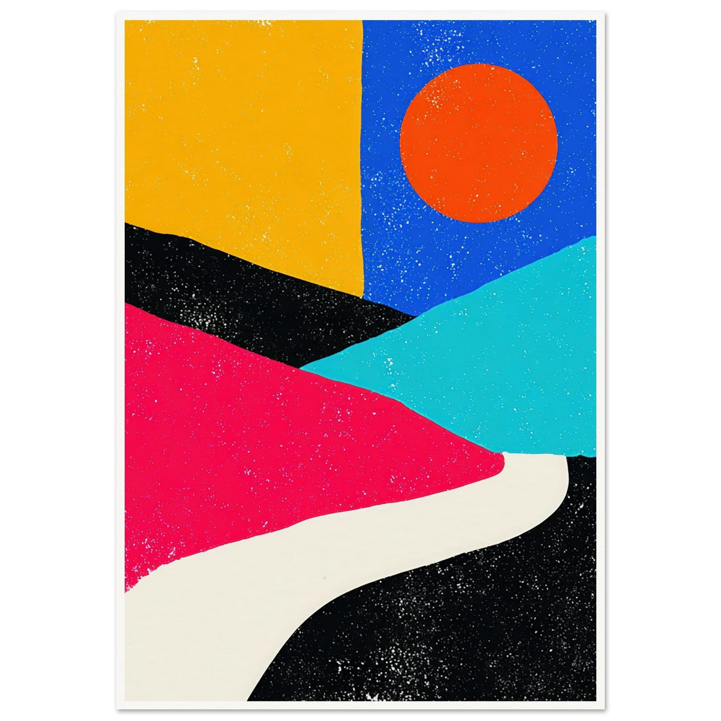 Sun, Road, and Color - Framed Poster - 30x40 cm / 12x16″ - Black frame