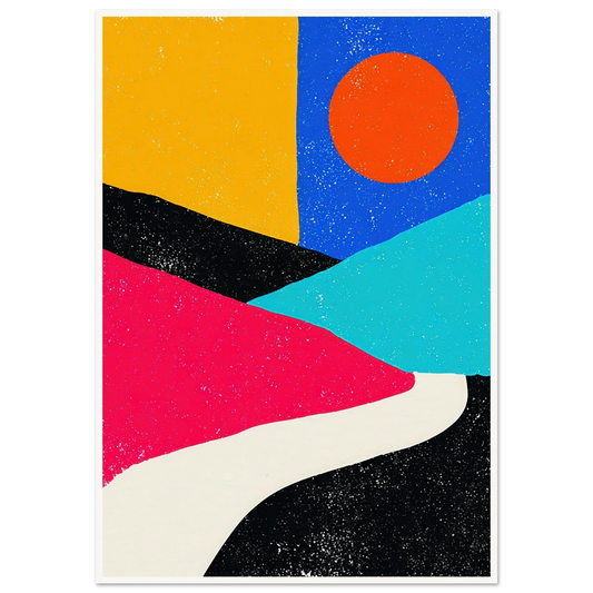 Sun, Road, and Color - Framed Poster - 30x40 cm / 12x16″ - Black frame