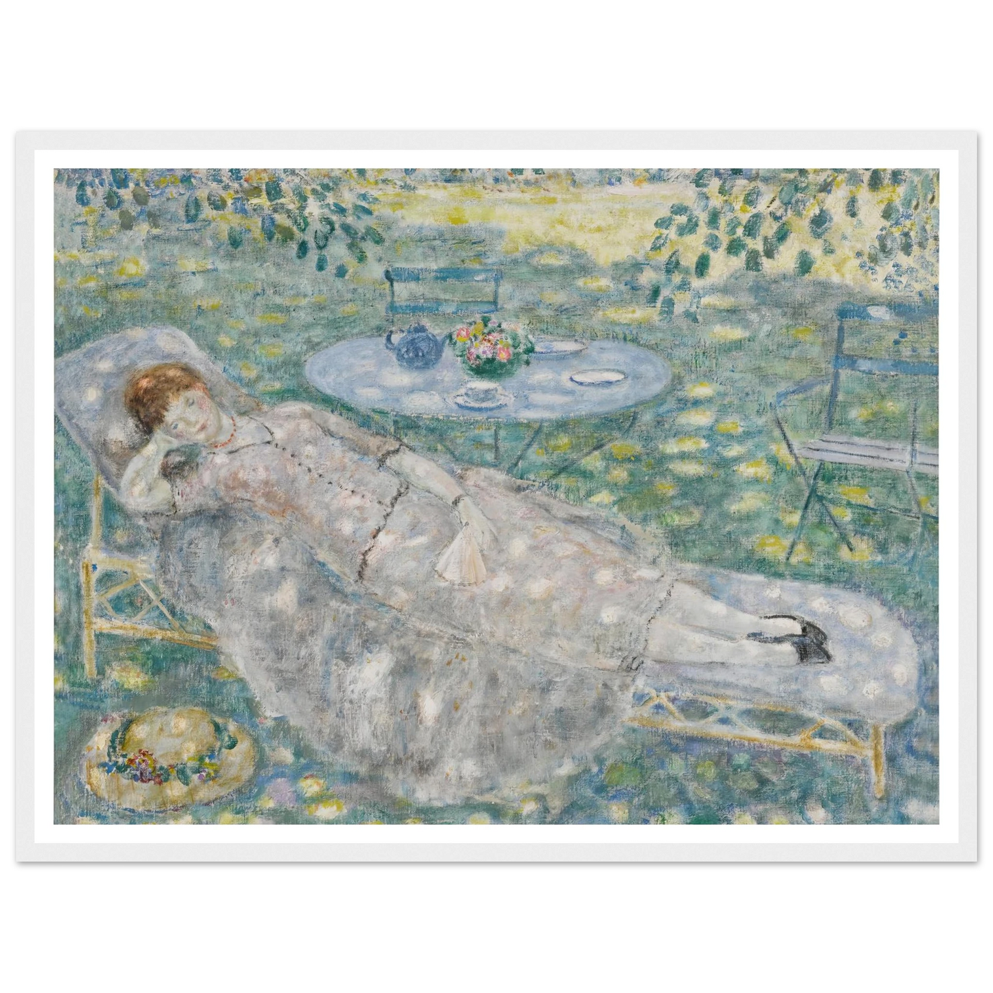 Sun Spots (circa 1926) Art Print | Frederick Carl Frieseke - Framed Poster - 30x40 cm / 12x16″ - Black frame