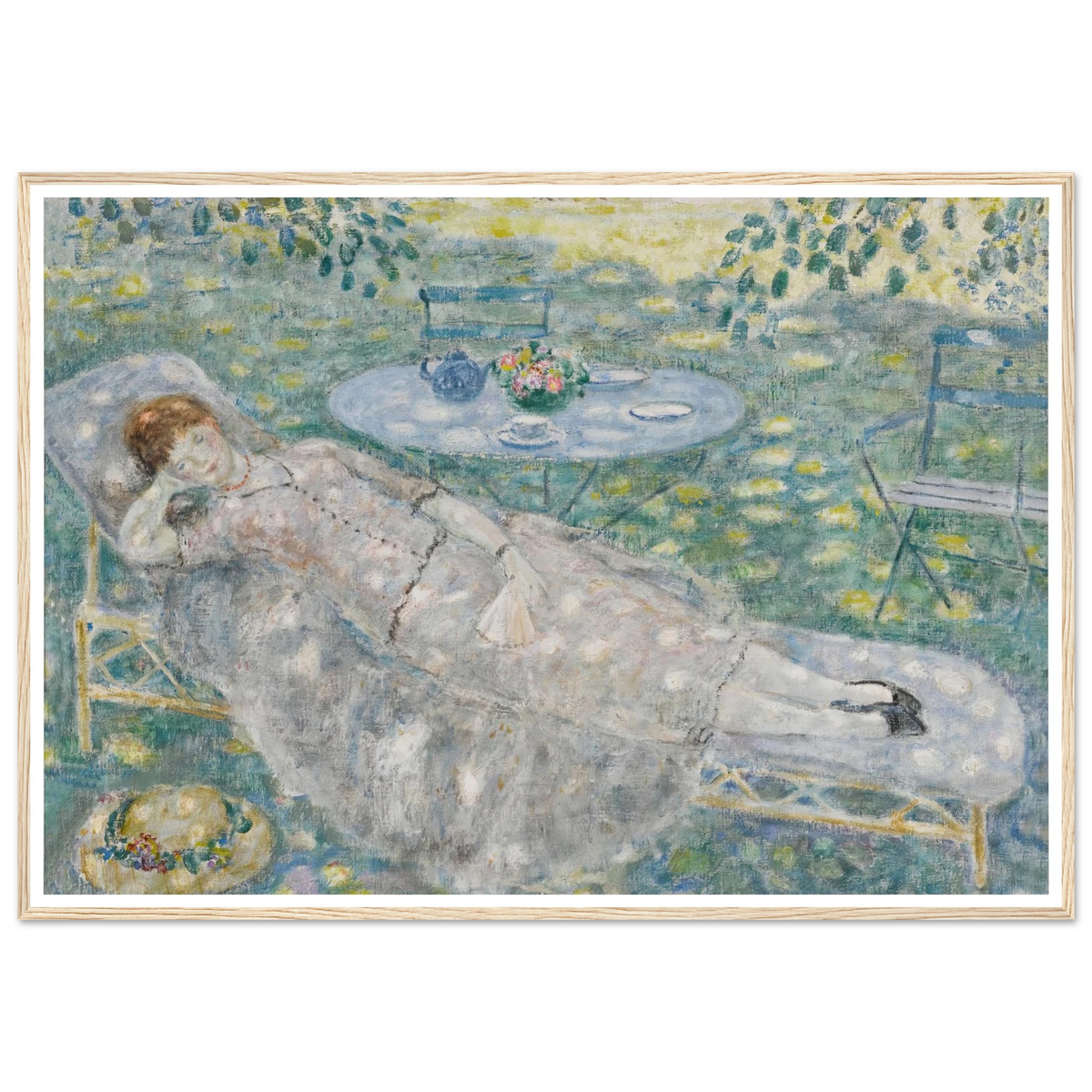 Sun Spots (circa 1926) Art Print | Frederick Carl Frieseke - Framed Poster - 30x40 cm / 12x16″ - Black frame