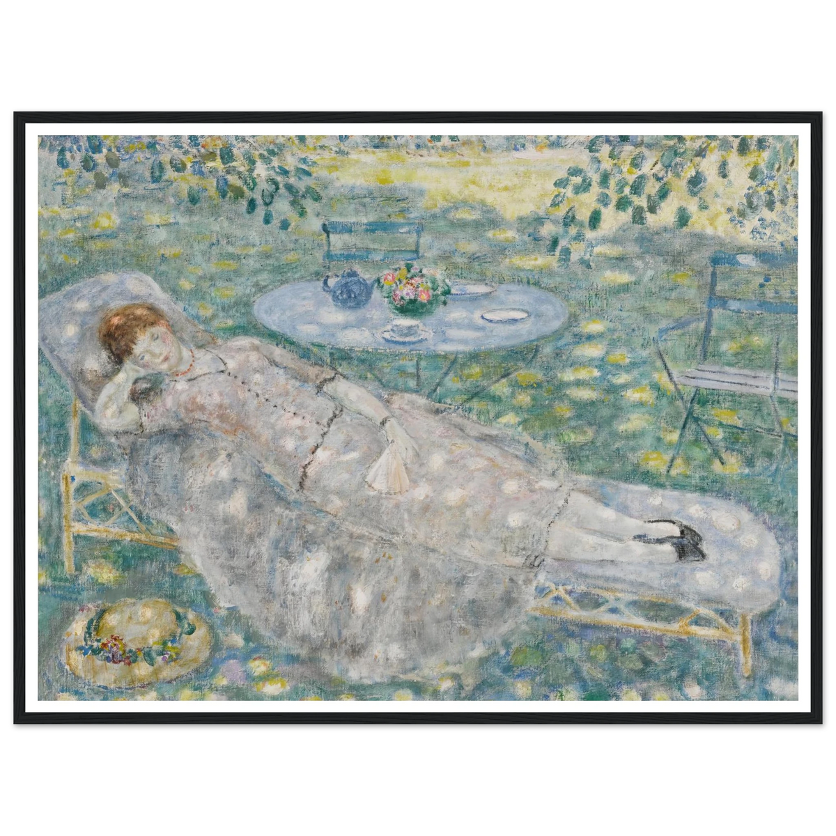Sun Spots (circa 1926) Art Print | Frederick Carl Frieseke - Framed Poster - 30x40 cm / 12x16″ - Black frame