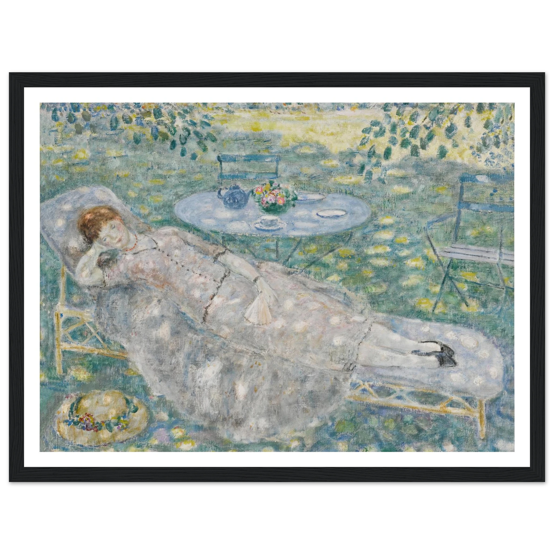 Sun Spots (circa 1926) Art Print | Frederick Carl Frieseke - Framed Poster - 30x40 cm / 12x16″ - Black frame