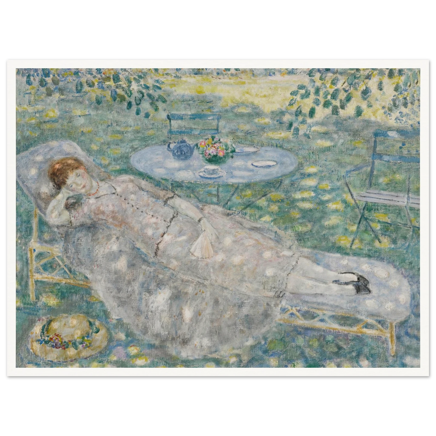 Sun Spots (circa 1926) Art Print | Frederick Carl Frieseke - Framed Poster - 30x40 cm / 12x16″ - Black frame