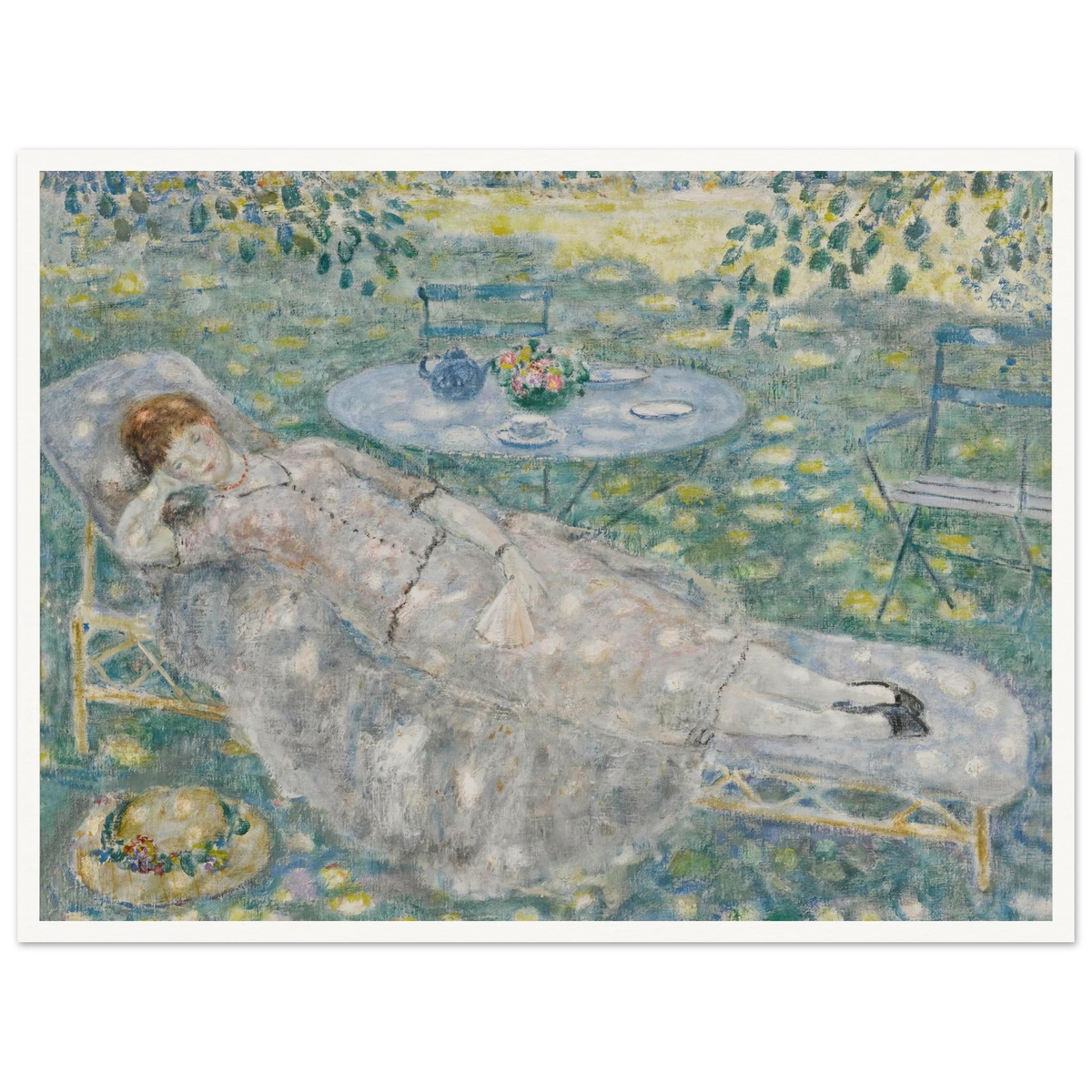 Sun Spots (circa 1926) Art Print | Frederick Carl Frieseke - Framed Poster - 30x40 cm / 12x16″ - Black frame